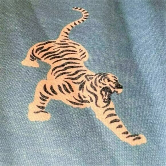 NWT ONZIE Soft French Terry Crop Pale Cacti Tiger Hoodie - Picture 11 of 12